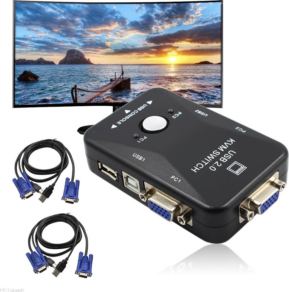 USB2.0 2-Poort KVM Switcher