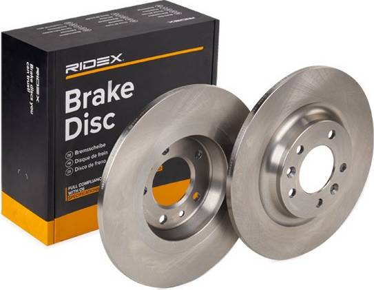 Ridex Brake Disc Rear Axle Uncoated Cast Iron