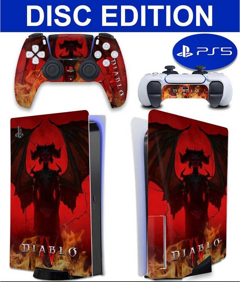 Ps5 console bundle DIABLO PS5 Disc Console & Controller Vinyl Skin Sticker