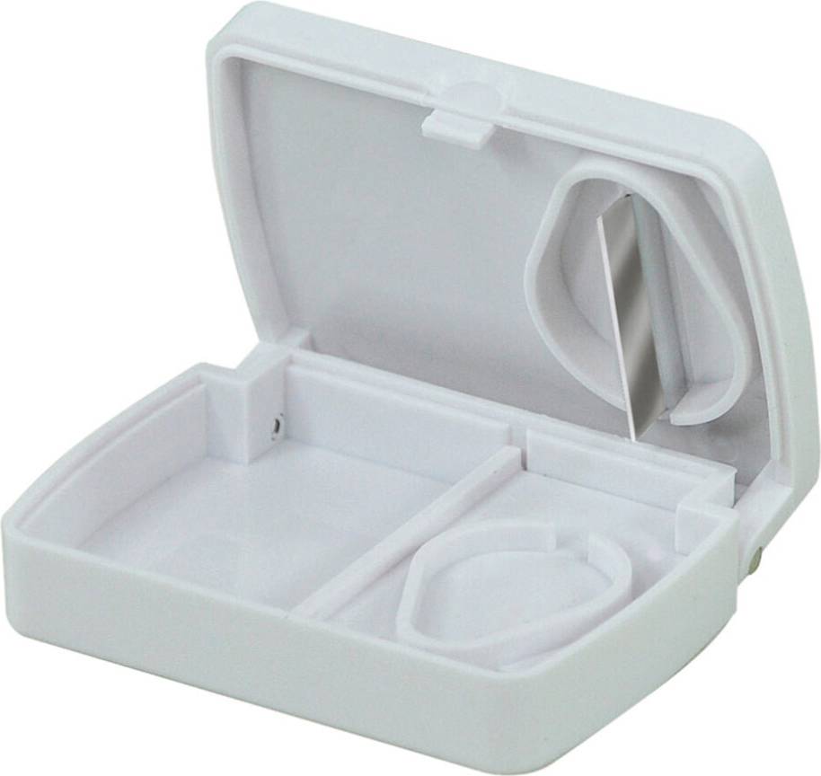 Loops Portable Pill Storage Box with Tablet Splitter Compact Size Storage Tray