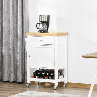 Rolling utility cart Homcom Utility Kitchen Cart, Rolling Kitchen Island Trolley Table