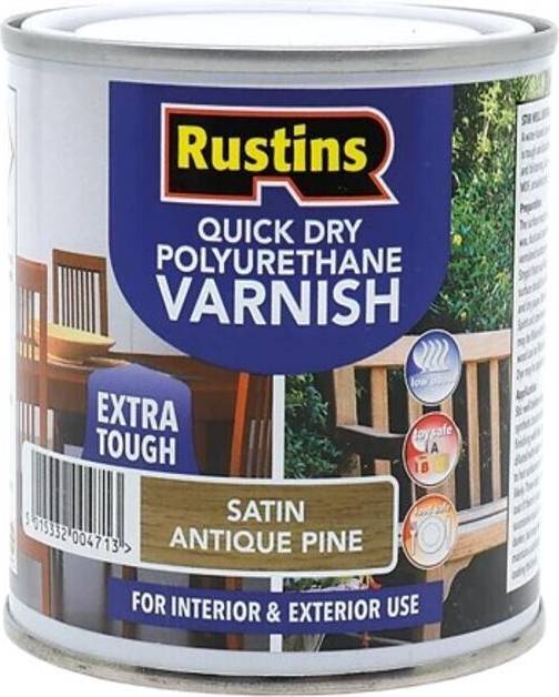 Rustins quick dry polyurethane varnish extra Wood Protection