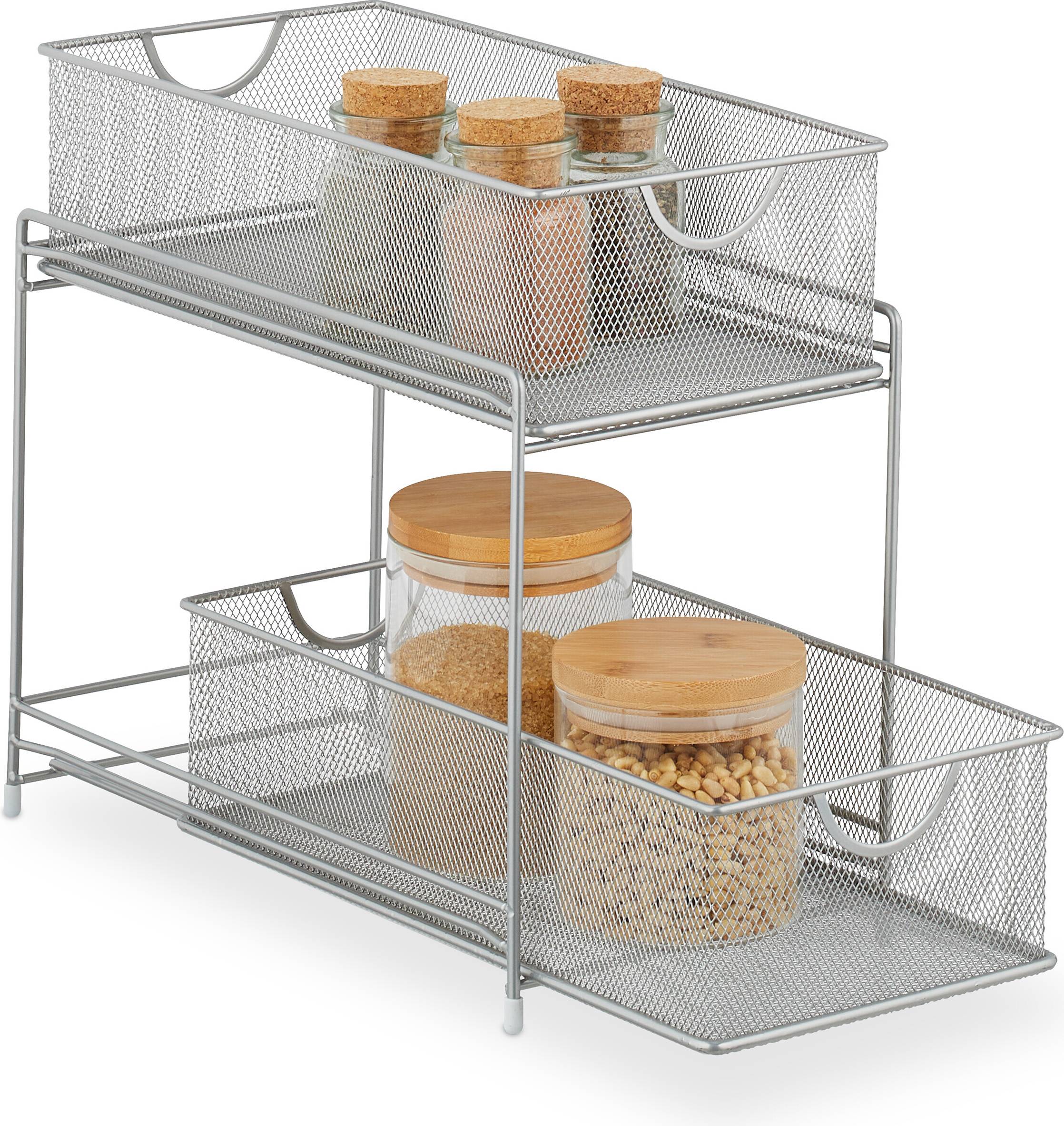 Relaxdays pull-out baskets Kitchen Storage 2pcs
