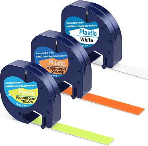 Dymo letratag 3 X Fluorescent Labels Compatible Dymo Letratag