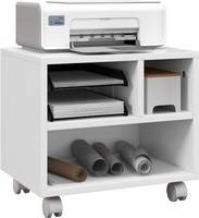 Printer stand with storage Homcom Three-Compartment Wheels Storage Cabinet