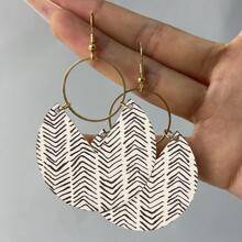 Shein Geometric Pattern Round Drop Earrings