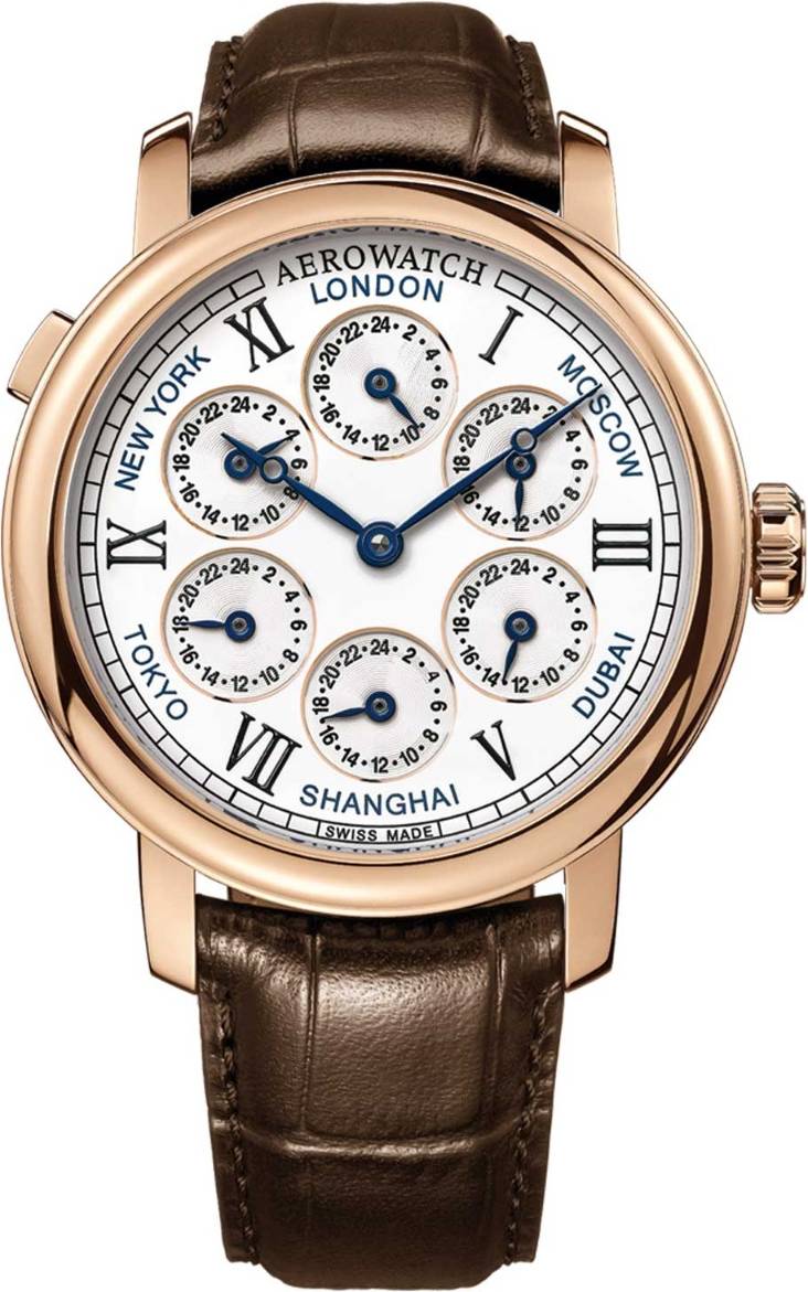 Aerowatch Renaissance 7 Time Zones A 51974 R101 Vit