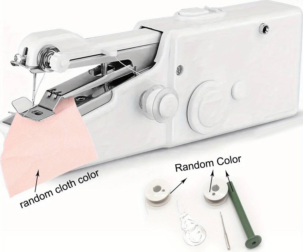 Mini sewing machine SRJ STAR White-1pc Handheld Sewing Machine Mini Sewing Machines, Portable Sewing Machine Quick