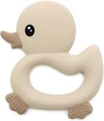 Magni Teether With Duck And With Tactile Pattern Beige