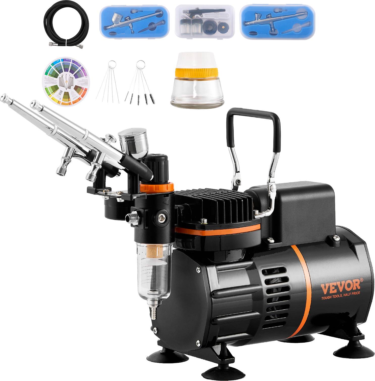 VEVOR Airbrush Kit Dual Fan Air Kompressor System
