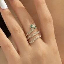 Shein Rhinestone Decor Snake Design Wrap Ring