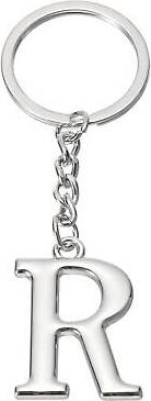 Uxcell Initial Letter Key Chain Pendant Key Ring - Silver