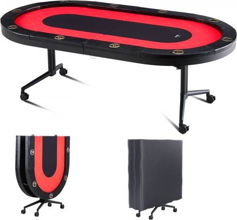 VEVOR 10 Player Foldable Poker Table With Padded Rails