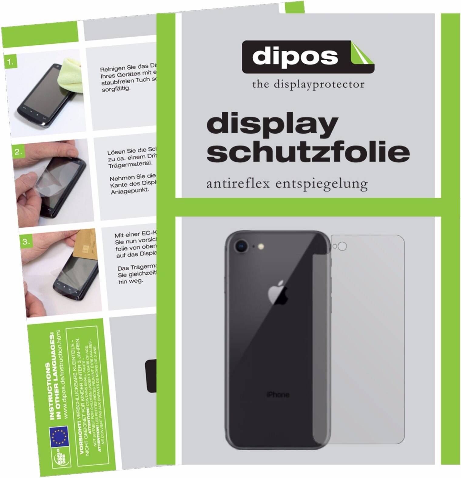 Dipos Screen Protector iPhone 8 Rueckseite