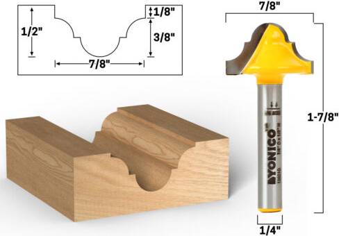 Yonico Groove Double Roman Ogee Router Bit 3/16 Inch