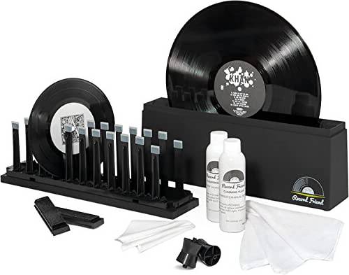 Vinyl Record Cleaner Kit -  Cleaning Machine , Solution Fluid, Brush, Drying Racks