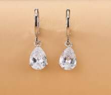 Shein Water-Drop Rhinestone Drop Earrings