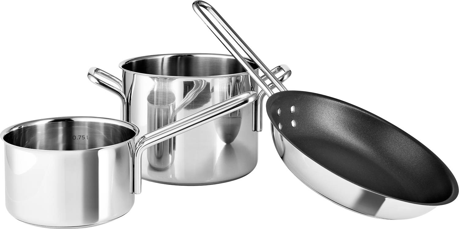 Stainless Steel Cookware Set 3 Pcs