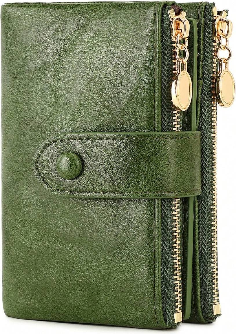 Shein Retro Wallet With Button Closure - Multiple Card Slots RFID Blocking ThreeFold Design