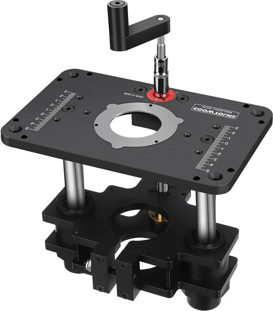 Precision pro ENJOYWOOD GD7 PRO Router Lift for 65mm/69mm Wood Router for Router Table Set Up Lift with Router Plate Precision Woodworking