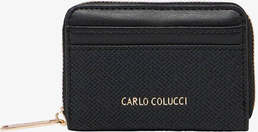 Carlo Colucci Small Wallet Raffia Look - Black