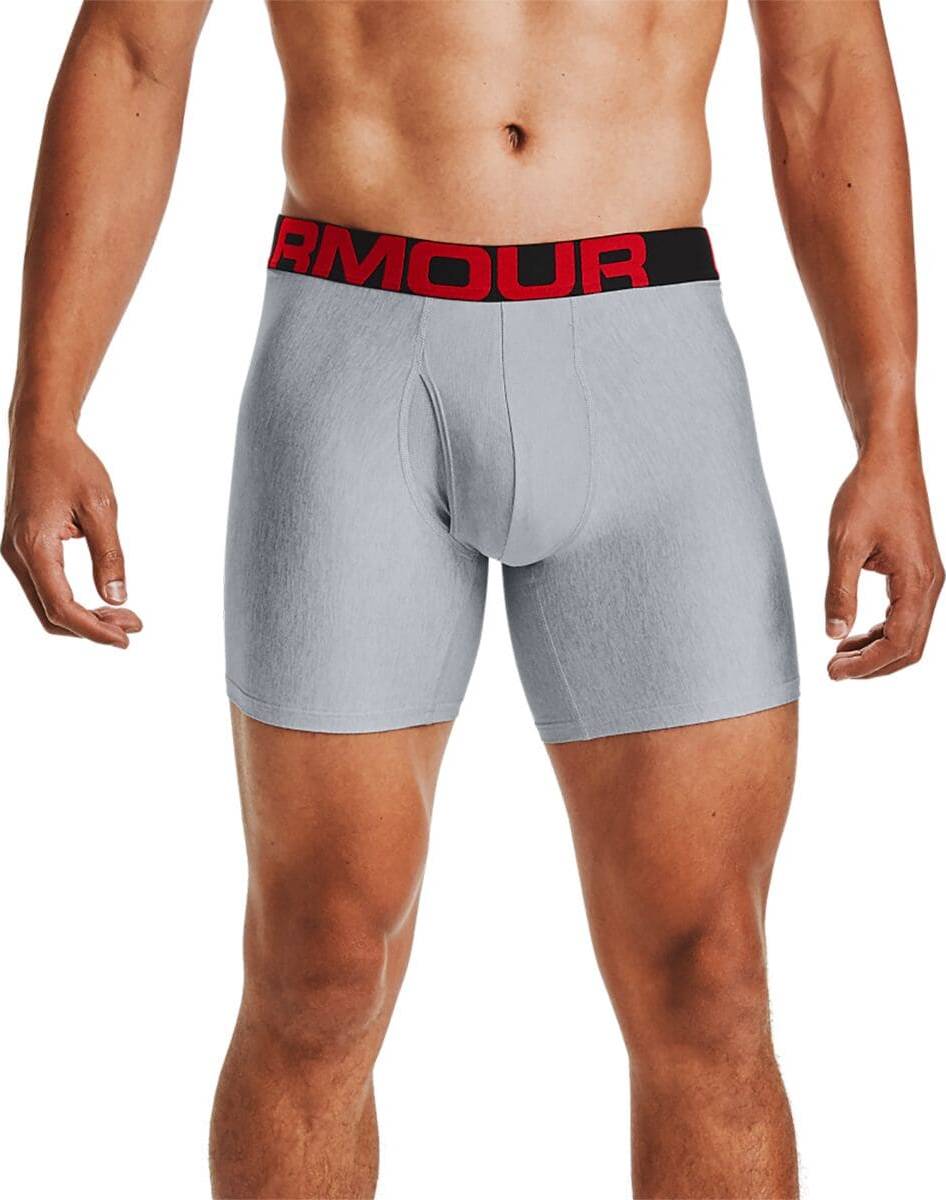 Under Armour Tech 6-Inch Boxerjock 2-Pack - Mod Gray Light Heather