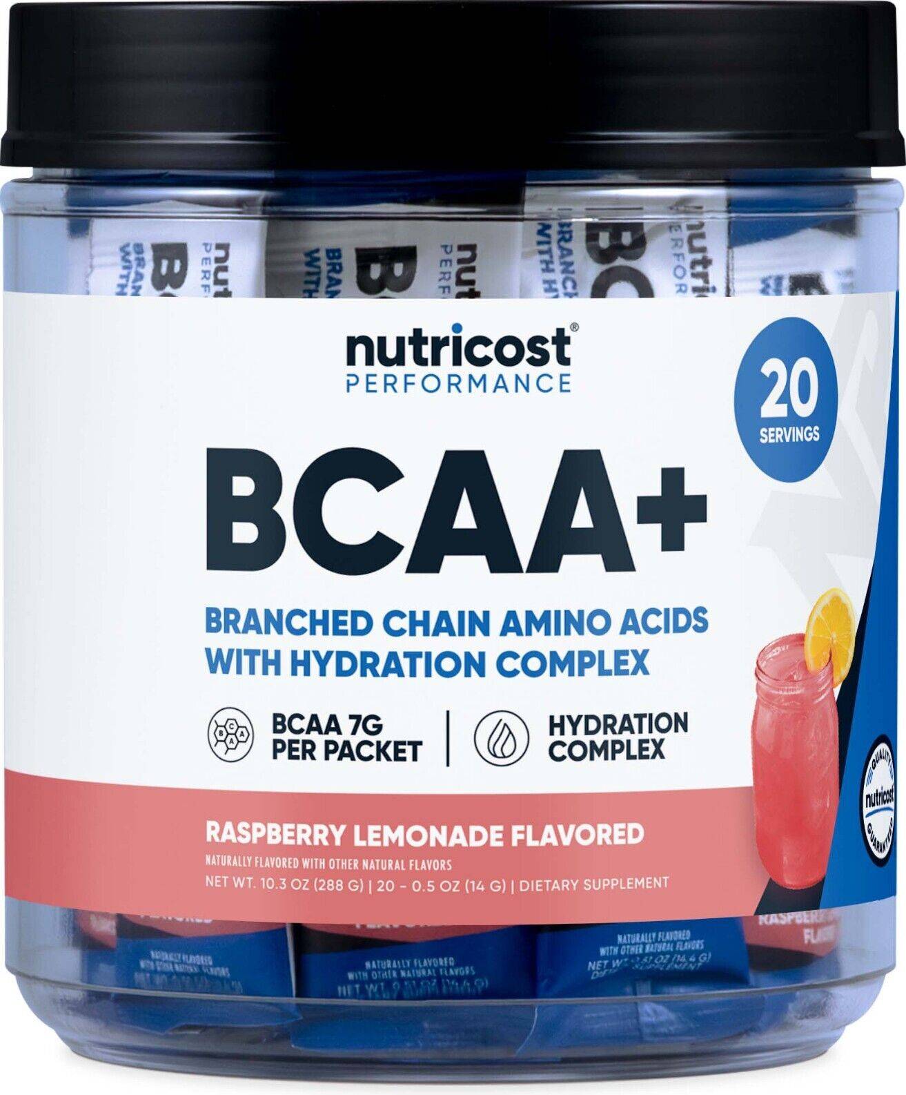 Nutricost BCAA+ Raspberry Lemonade 14g 20 pcs