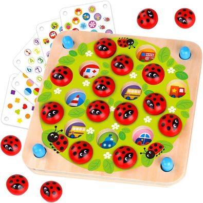 Ladybug Garden Memory Game with 10 Fun Patterns