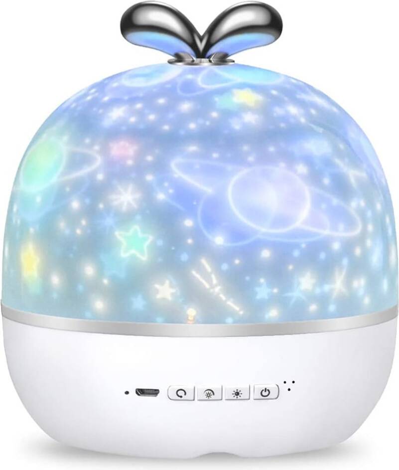 Child Projector Lamp 360 Degrees Rotation Baby With 6 Themes Night Light