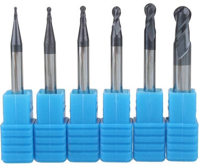 Greenzech R3mm R0.5-R6mm Ball Nose 2 Flute Tungsten Carbide End Mill Cutter TiAlN Coating End Milling Cutter