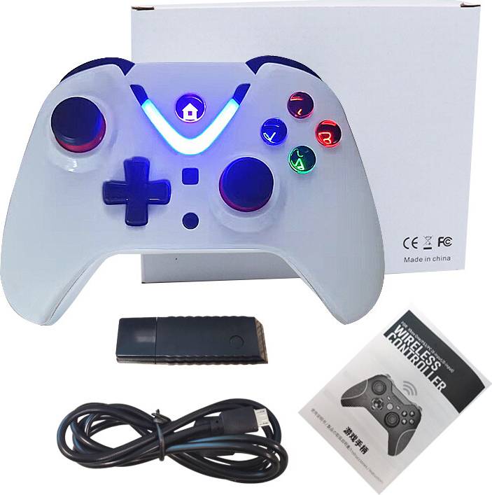 Xbox one controller white wireless Maxpower WHITE 2.4G Wireless Game Controller with LED Lighting Compatible with Xbox One