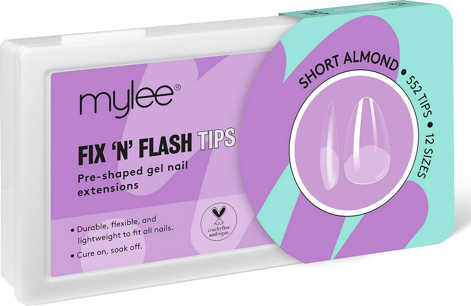 Mylee Fix 'N' Flash Tips - Short Almond