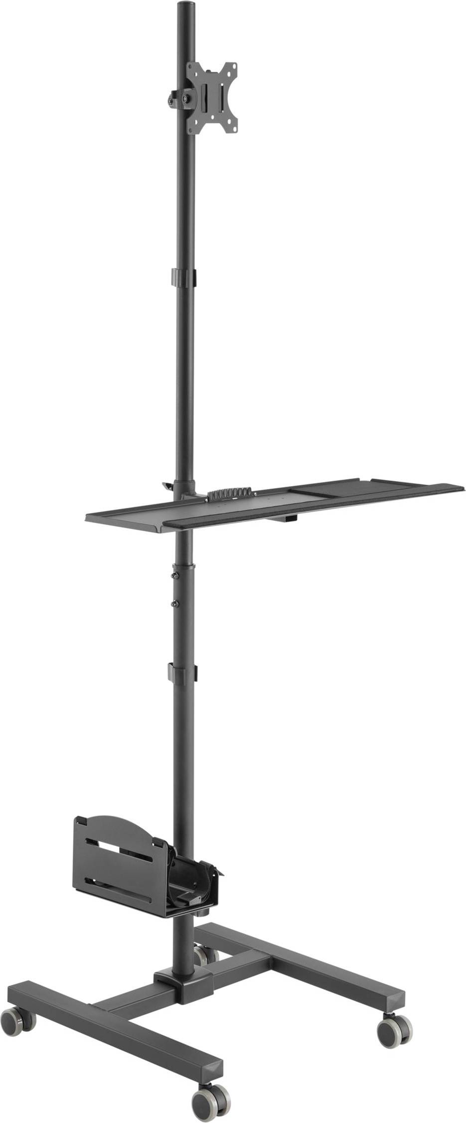 Equip Monitor Computer Workstation Support With Wheels