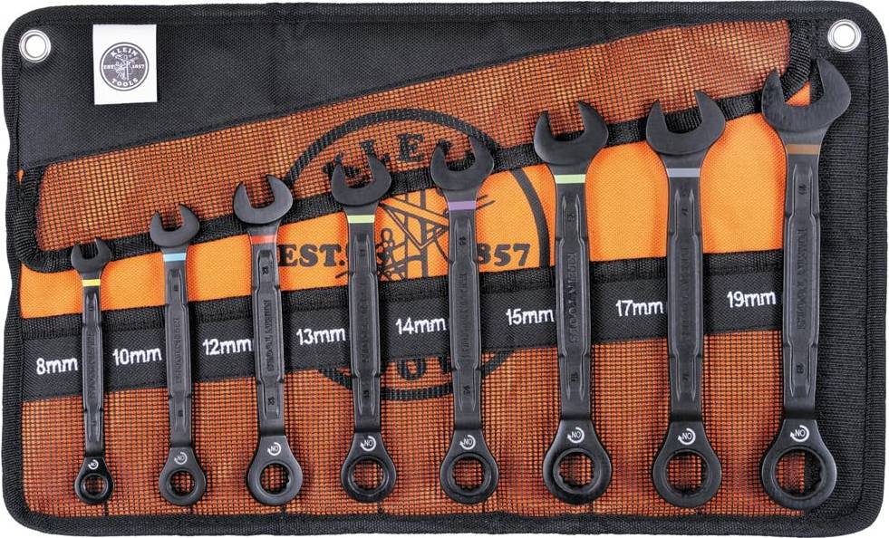 Klein Tools 69408MG 90-Tooth Ratcheting Box Set 8 pc Combination Wrench