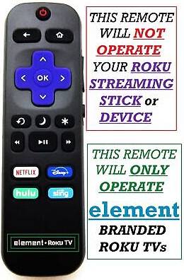 Element Roku TV Remote Control 3226000883