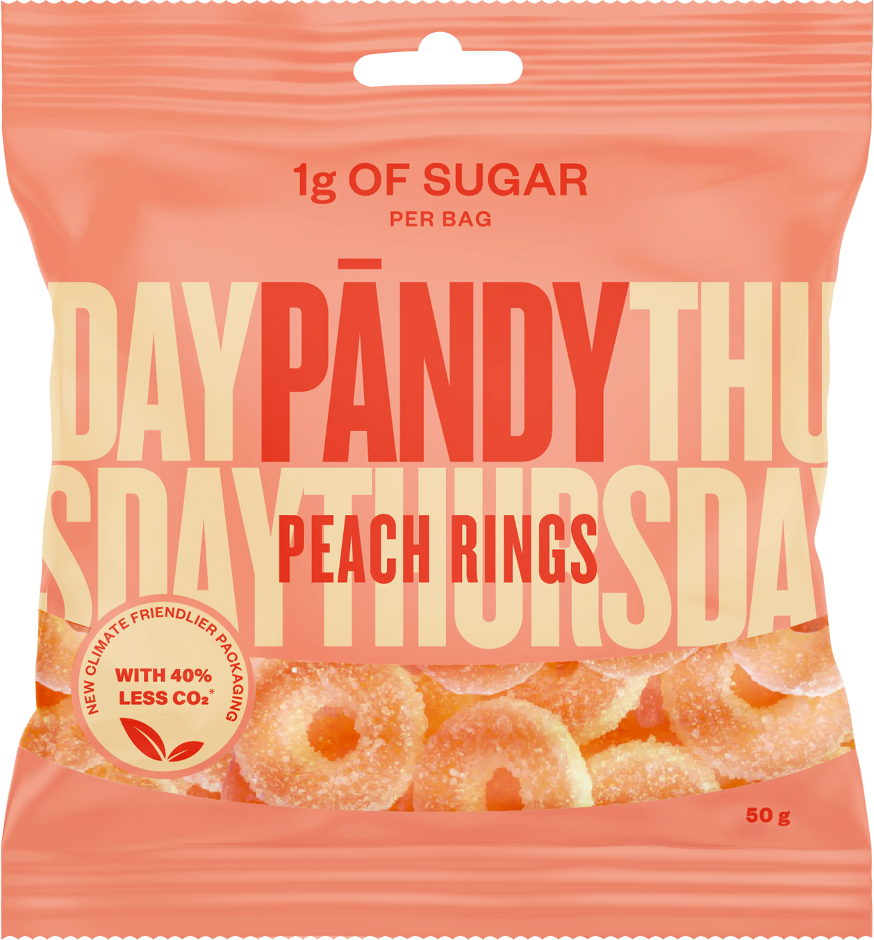 Pandy Peach Rings 50g 1pack