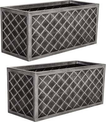Large planters for garden Large Rectangular Lazio Effect Planters - One Size