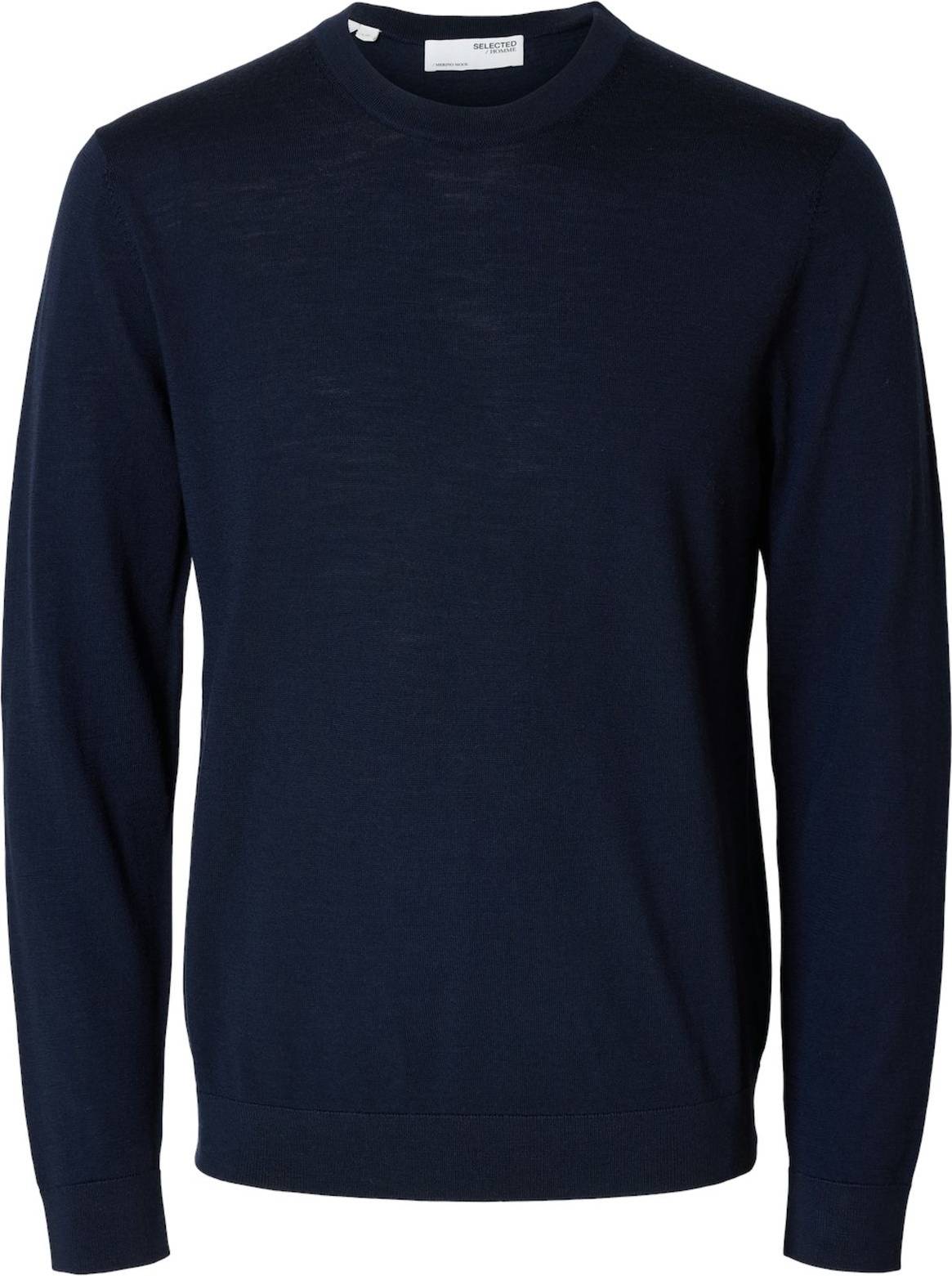 Selected Homme Pull Col Rond Merino - Bleu