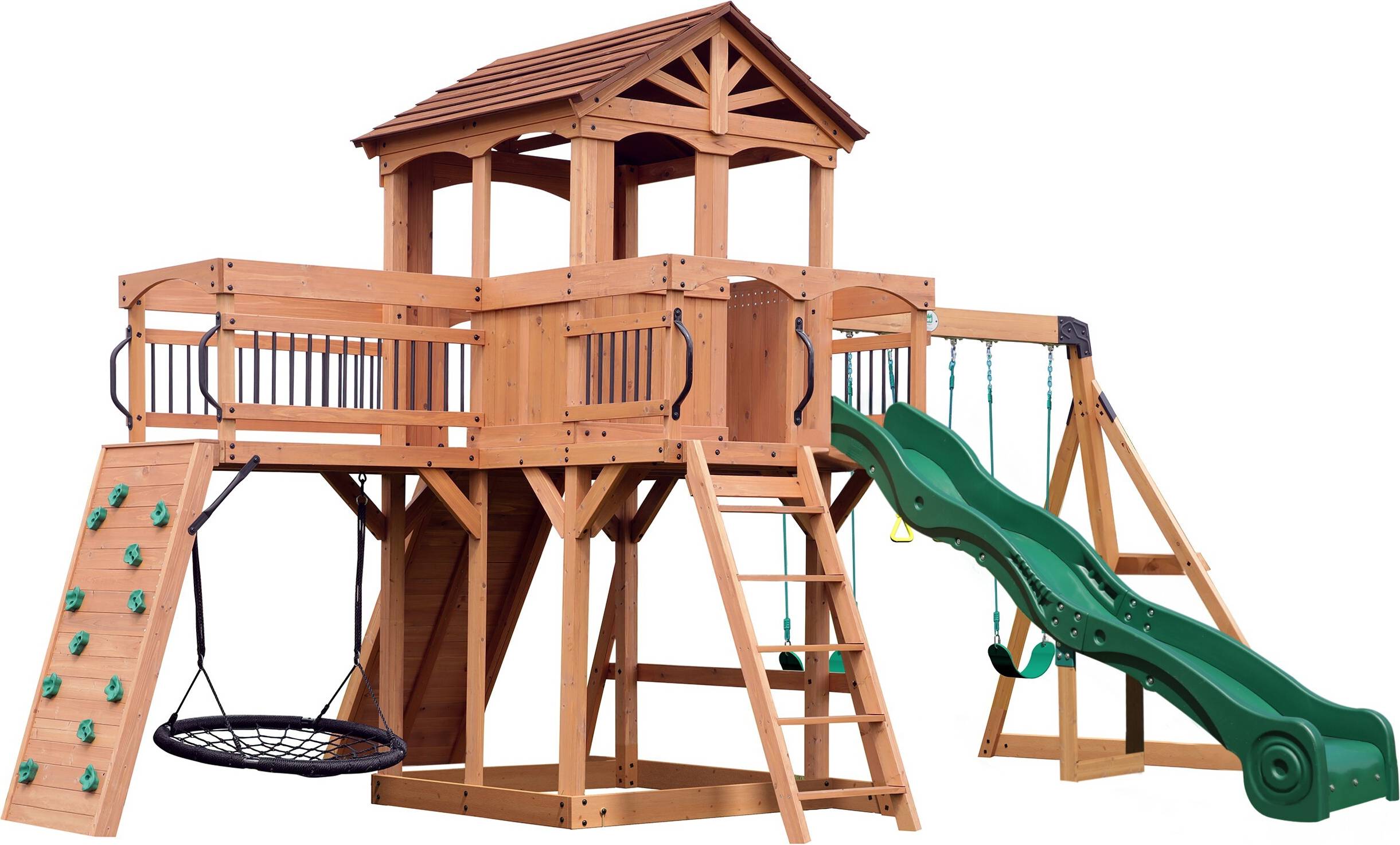 Sterling Point Wooden Climbing Frame Swing Set