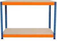 Monster Racking Garage Workbench S-Rax 2 Shelf 120cm x 45cm x 90cm Workstation Orange