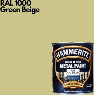 Hammerite Smooth Direct To Rust 750 ml Ral 1000 Metal Paint 0.75L