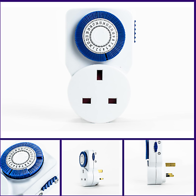 timer switch mini 24-hour segment timer light switch white uk plug