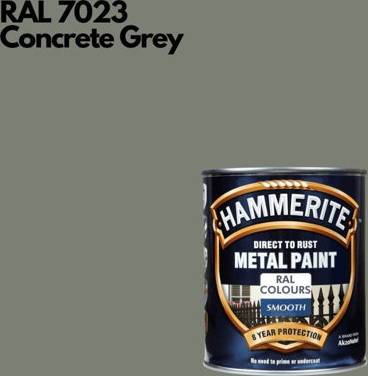 Hammerite Smooth Direct To Rust 750 ml Ral 7023 Metal Paint 0.75L