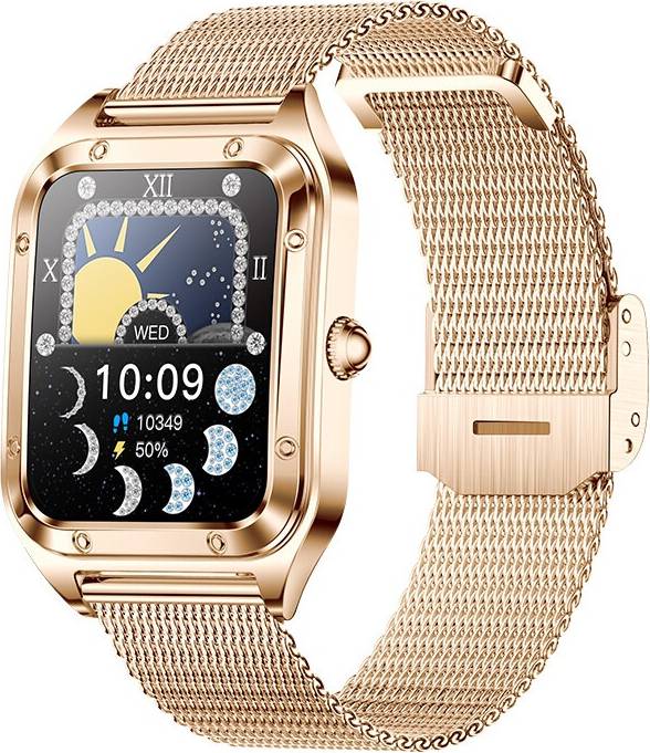 CHRONUS BOUTIQUE Smart Watch 1.6 Inch Touch Screen Tracker Gold