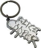 Alice Cooper Dripping Logo Keyring Keychain - Silver