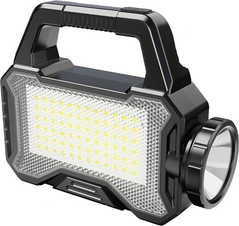 Chronus Multi-function LED Solar Flashlight, Solar Lantern Camping Essential Accessory Light Black
