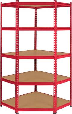 Corner shelf unit MonsterShop Z-Rax Corner Garage Unit 5 Tier Shelving System