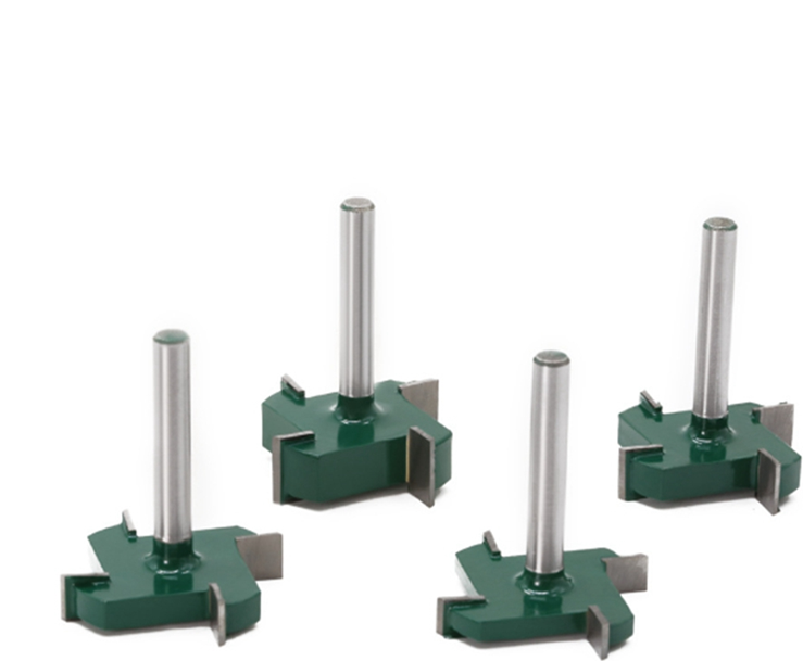 Tauoh moresk-4PCS CNC Spoilboard Surfacing Router Bits, 1/4 Inch Slab Carbide Flattening Router Bit Set Rabbet Slot Cutter