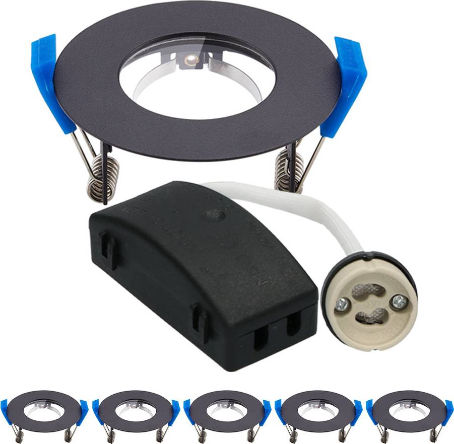 Set van 6 Pisa LED Inbouwspots - Zwart
