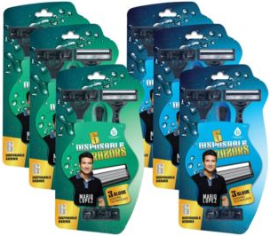 Pursonic Mario Lopez 36 Disposable Razors Bundle Blue